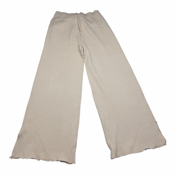 WeWoreWhat Pants - Cable knit Cream Color Wide-Leg pull on Pants